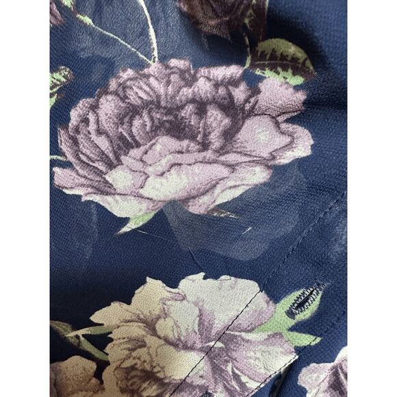 ModCloth Floral Long Sleeve Sheer Button Up Shirt Womens 3X Blouse Work Top Flaw - Picture 3 of 10